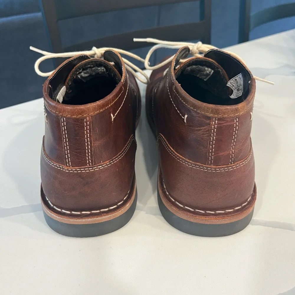 Steve Madden P-Ivon Wood 982 BROWN‎ Leather Lace Up Chukka BOOTS size 10